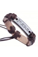 Браслет из искусственной кожи "I love Jesus"